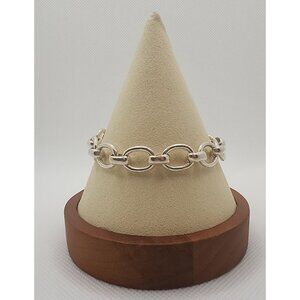 Vintage Sterling Silver Chunky Oval Toggle Link Bracelet 22.3 g